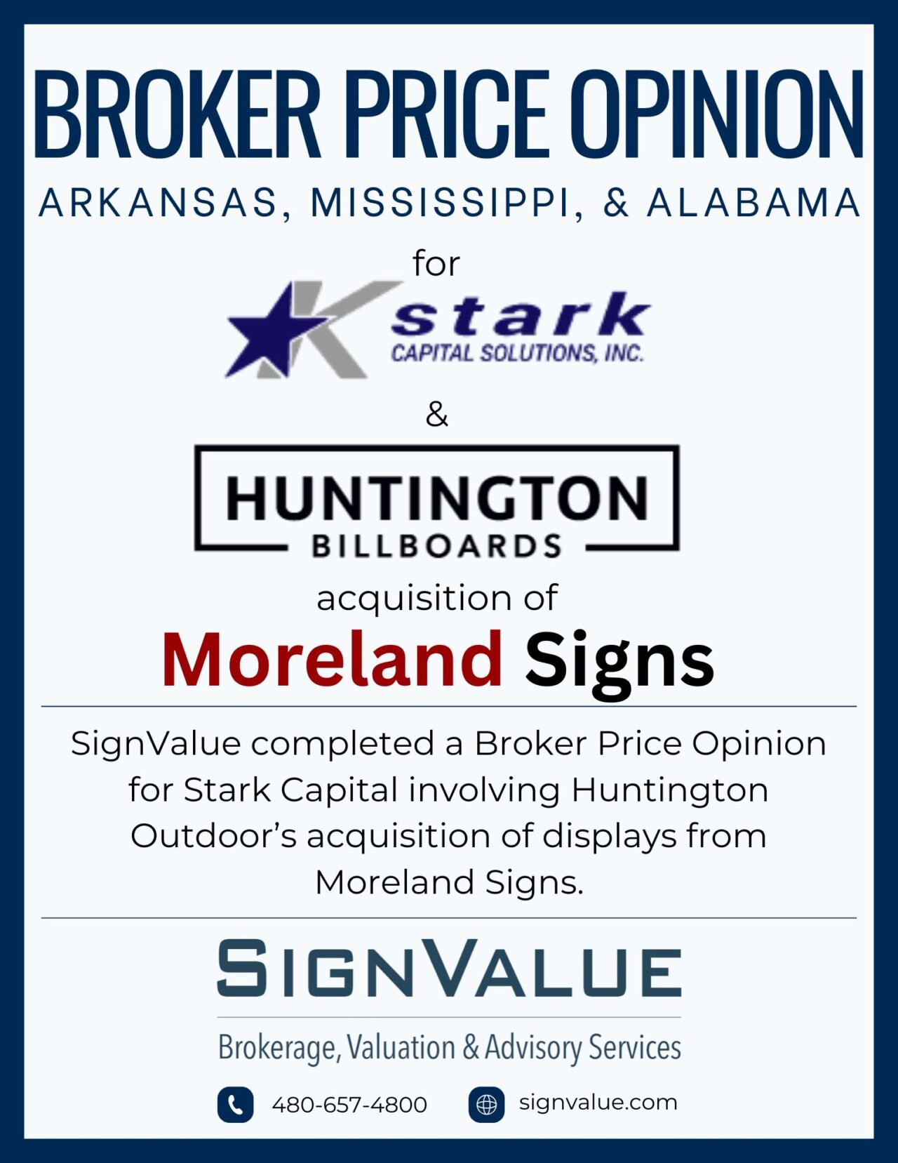 SignValue Completes a Broker Price Opinion for Stark Capital