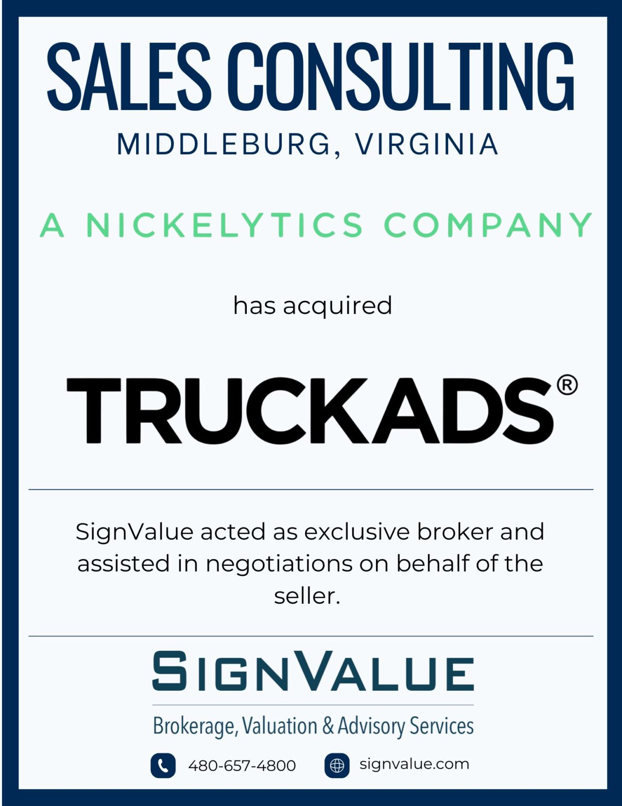 TruckAds Acquired by Nickelytics